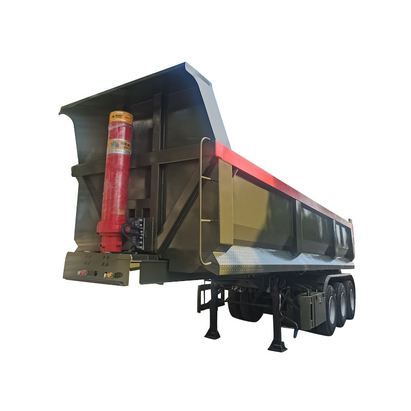 Težke 3 osi U Shape Dumper pol priklopnike z hidravličnim sistemom Fuwa Axle Hyva